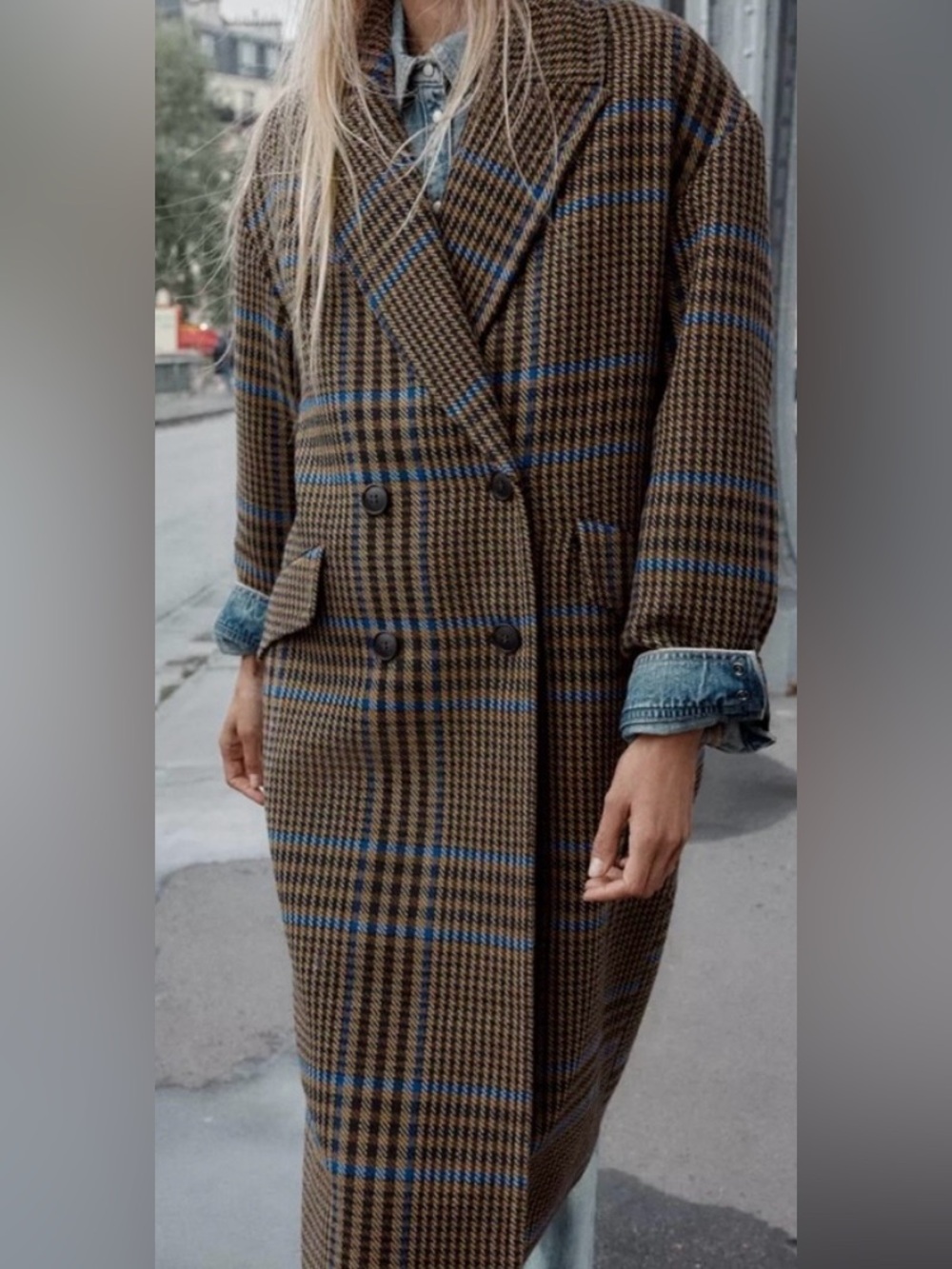 ZARA OVERSIZED CHECK COAT